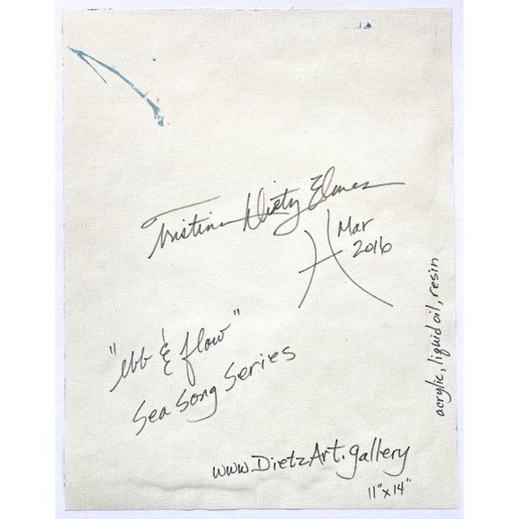 Ebb and Flow Original Art Mixed Media Painting Frame Ready Artwork 11x14in - Picture 8 of 8